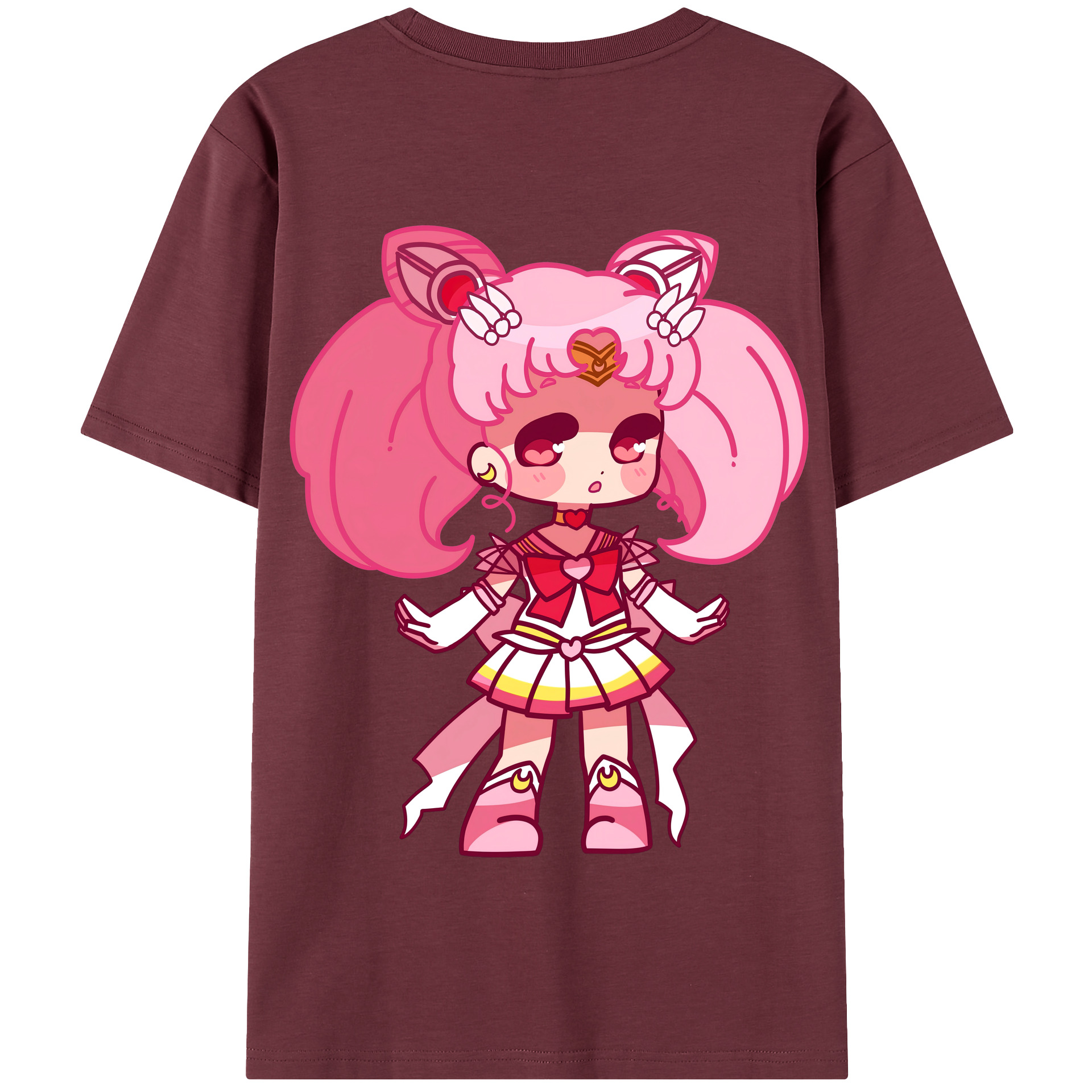 （画像用） 美少女戦士セーラームーン ちびうさ Sailor Moon Chibiusa Tsukino Usagi Small Lady Serenity 綿100％半袖Tシャツ（背面プリント）
